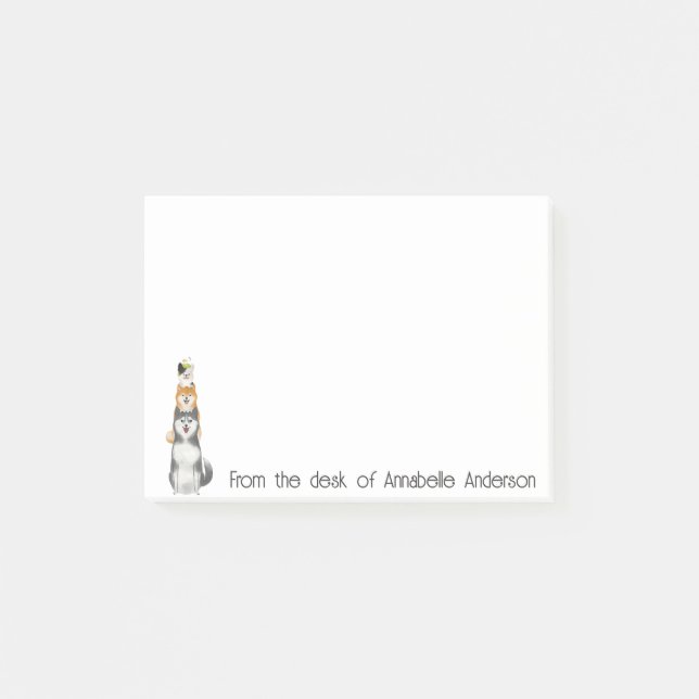 Bloco De Notas Pilha de animais personalizados (Frente)