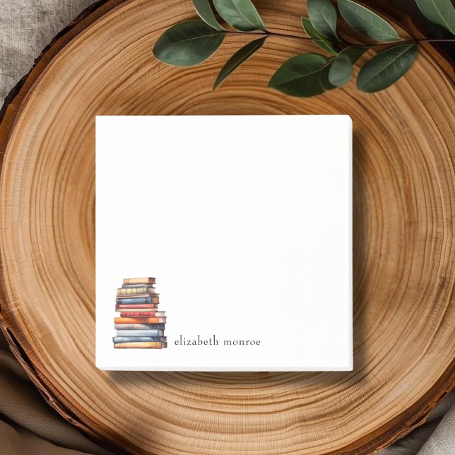 Bloco De Notas Pilha de Livros de Aquarela Personalizada (Criador carregado)