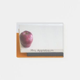 Bloco De Notas Pilha Vermelha Moderna de Apple de Livros Nome do