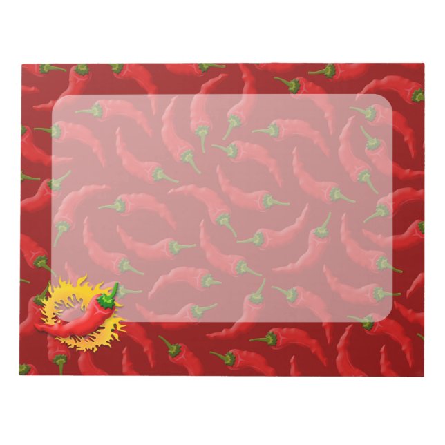 Bloco De Notas Pimenta com chama (Frente)