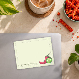 Bloco De Notas Pimenta Vermelha Picante e Jalapeño Divertidos