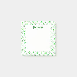 Bloco De Notas Pincéis de Padrão de Shamrock Verde Personalizado