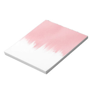 Bloco De Notas Pincel Cor-de-Rosa Moderno trava Design branco