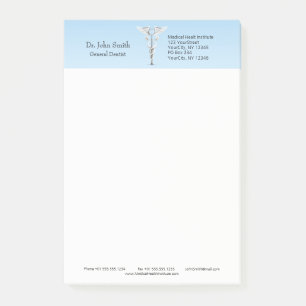 Bloco De Notas Pincel Dental Branco Espelho Dental Caduceus Medic