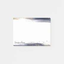 Pinceladas de aquarela azuis e douradas personaliz