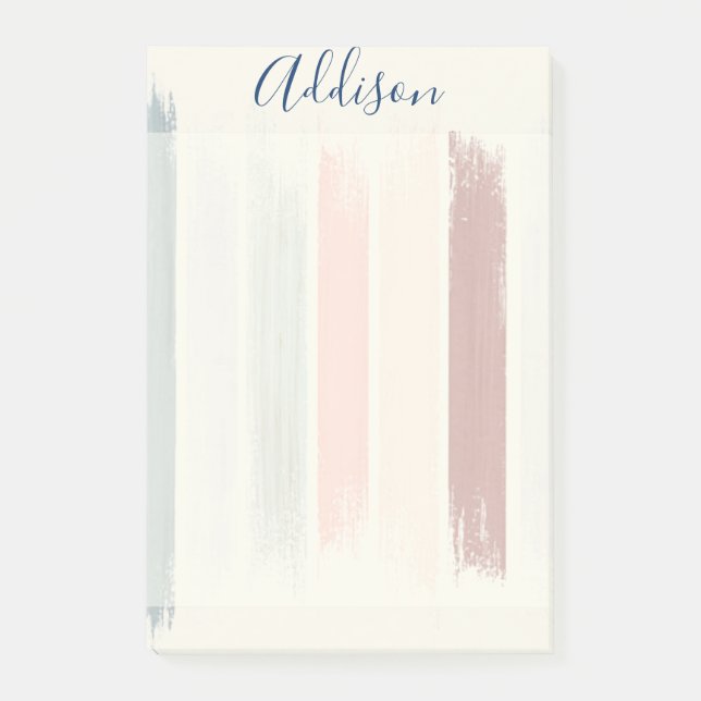 Bloco De Notas Pinceladas de pastel personalizadas  (Frente)