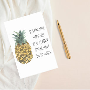Bloco De Notas Pineapple Moderna e Citação Engraçada Positiva