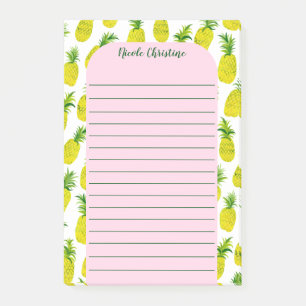 Bloco De Notas Pineapple Party Pattern PERSONALIZA A Aquarela de