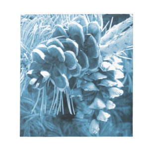 Bloco De Notas Pinecone azul-do-natal primitivo