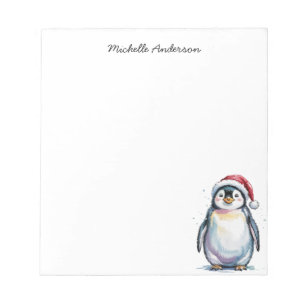 Bloco De Notas Pinguim bonitinho personalizado no Natal do Papai