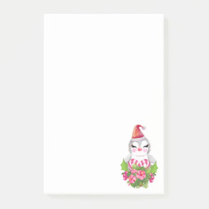 Bloco De Notas Pinguim de Natal bonito em Santa Hat