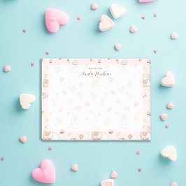 Bloco De Notas Pinguim de Ovelha de Aquarela em Sweets Dream Pink