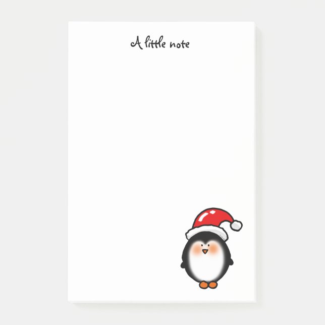 Bloco De Notas Pinguim do inverno do Natal - Feliz Natal (Frente)