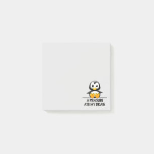 Bloco De Notas Pinguim Engraçado Comeu Meu Cérebro Gráfico Cug