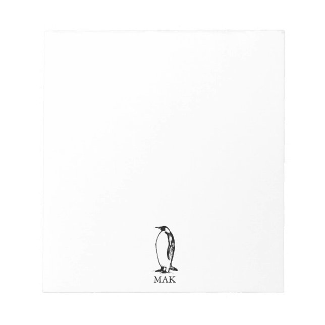 Bloco De Notas pinguim imperador ave polar  (Frente)