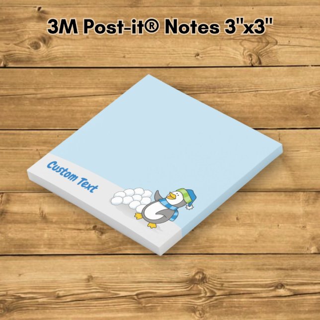 Bloco De Notas Pinguim Pequeno com Bolas de Neve Acenando (Criador carregado)