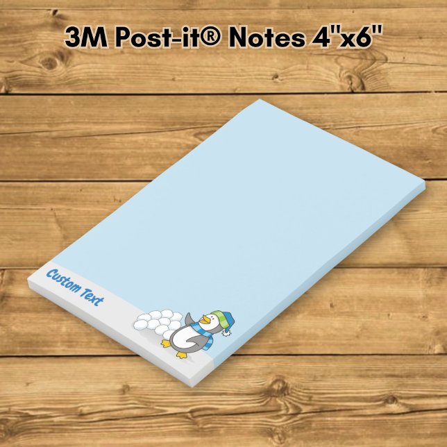 Bloco De Notas Pinguim Pequeno com Bolas de Neve Acenando com Pos (Criador carregado)