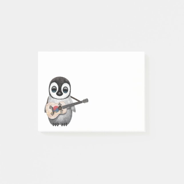 Bloco De Notas Pinguim que joga a guitarra coreana sul da (Frente)