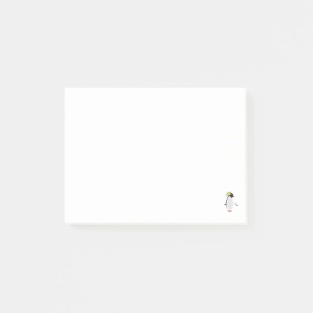 Bloco De Notas Pinguim Rockhopper Fofo Animal Antártico Engraçado (Frente)
