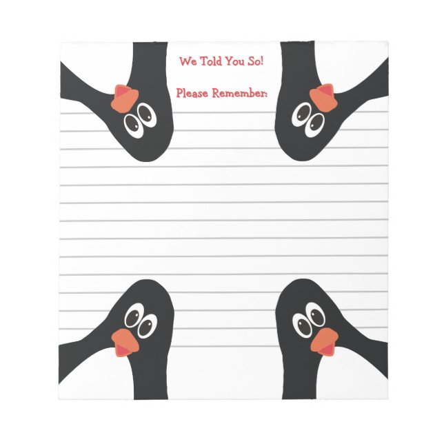 Bloco De Notas pinguins bonitos (Frente)