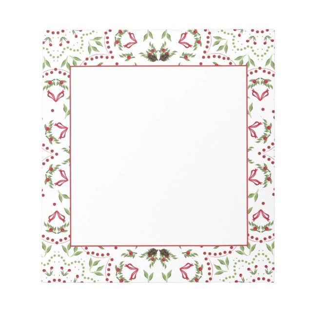 Bloco De Notas Pinhas e bagas, palha de anotações (Frente)