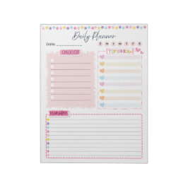 Bloco De Notas Pink Aesthetic Daily Planner Notepad