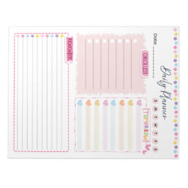 Bloco De Notas Pink Aesthetic Daily Planner Notepad
