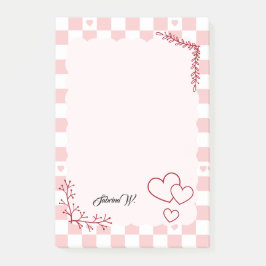 Bloco De Notas Pink Checkered Pattern Background Post-It Notes