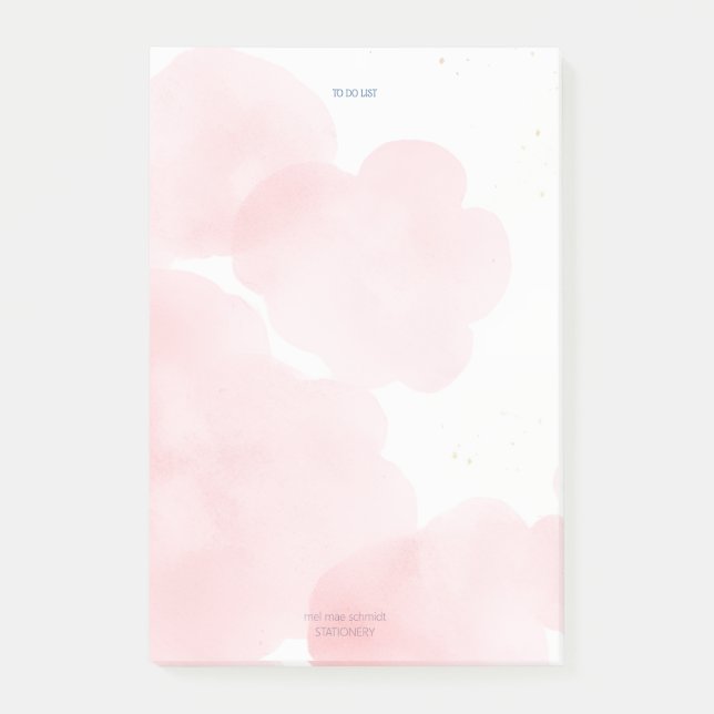 Bloco De Notas Pink Clouds To Do List Pad (Frente)
