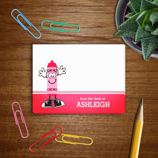 Bloco De Notas Pink Crayon Personalizado