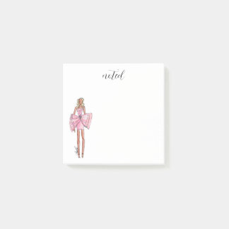 Bloco De Notas Pink dress post-it notes