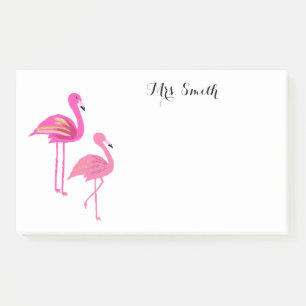 Bloco De Notas Pink Flamingo Teacher anota notas de Posto