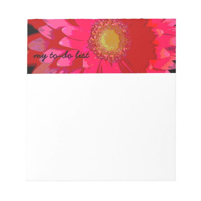 Bloco De Notas Pink Gerbera Daisy Notepad (Frente)