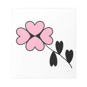 BLOCO DE NOTAS PINK HEART FLOWER
