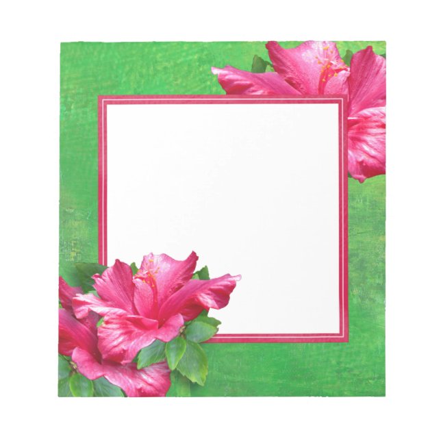 Bloco De Notas Pink Hibiscus Lei Notepad (Frente)