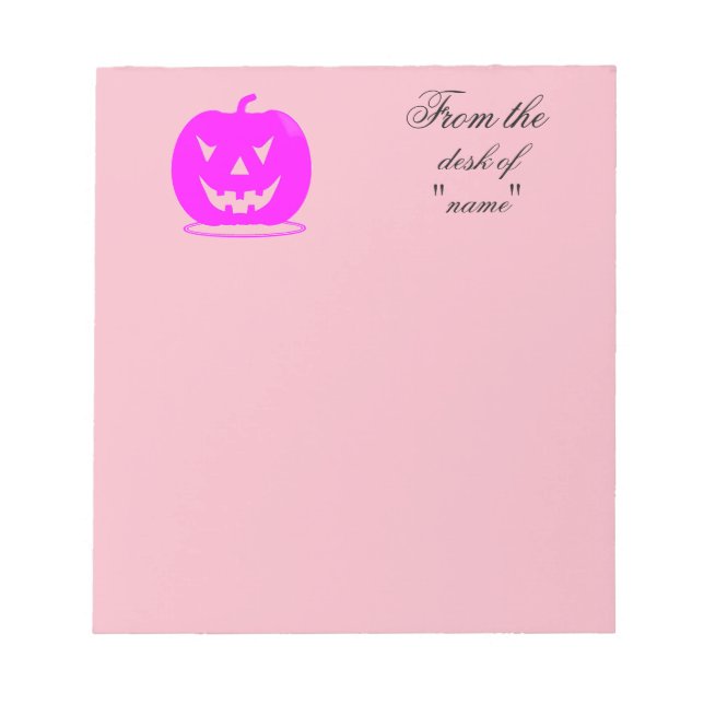 Bloco De Notas Pink Jack o'lantern Halloween Thunder_Cove (Frente)
