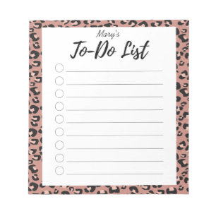 Bloco De Notas Pink Leopard To-Do List