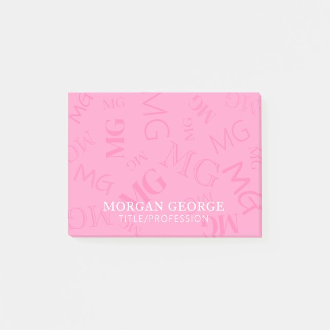 Bloco De Notas Pink Myriad of Monograms With Your Name (Frente)