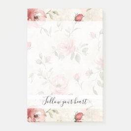 Bloco De Notas Pink Roses Floral 
