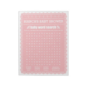 Bloco De Notas Pink Search Pink Papel Picado Chá de fraldas