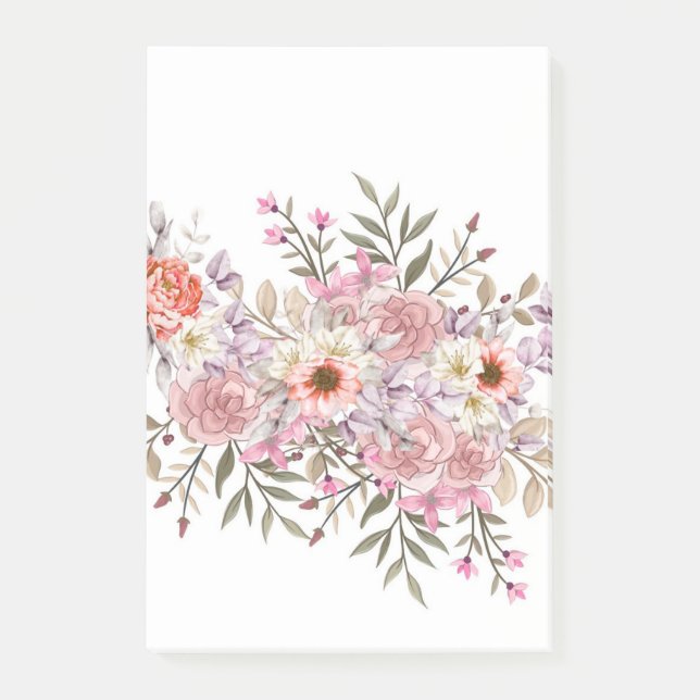 Bloco De Notas Pink Wedding Bouquet (Frente)