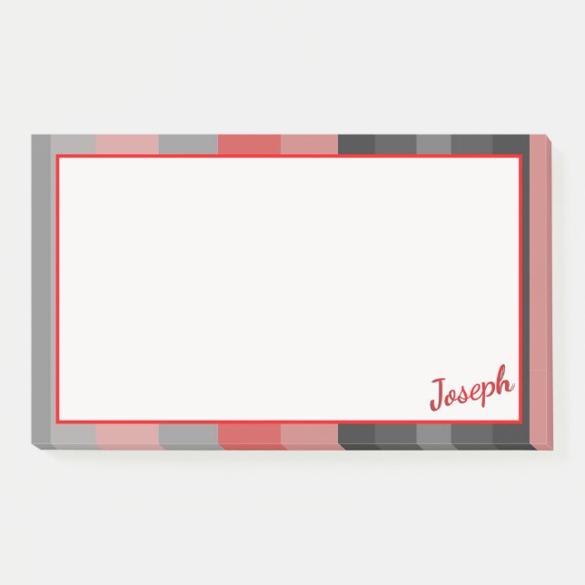 Bloco De Notas Pinks e Cinzas vermelhos (Frente)