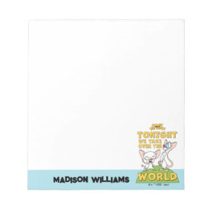 Bloco De Notas Pinky e o Cérebro Assumir O Mundo