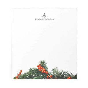 Bloco De Notas Pino clássico de monograma profissional elegante