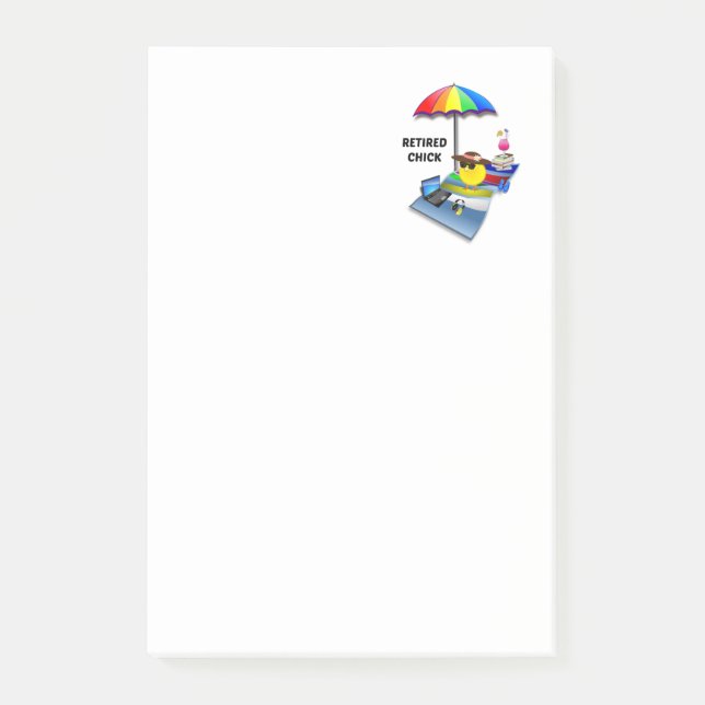 Bloco De Notas Pintinho aposentado, design popular, (Frente)