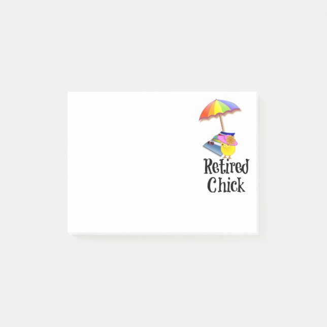 Bloco De Notas Pintinho aposentado, diversão na praia (Frente)