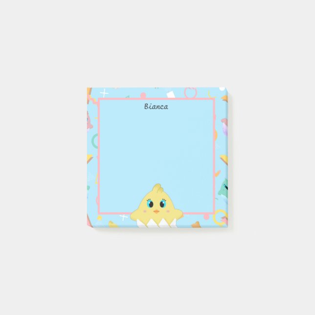 Bloco De Notas Pintinho Azul de Peekaboo (Frente)