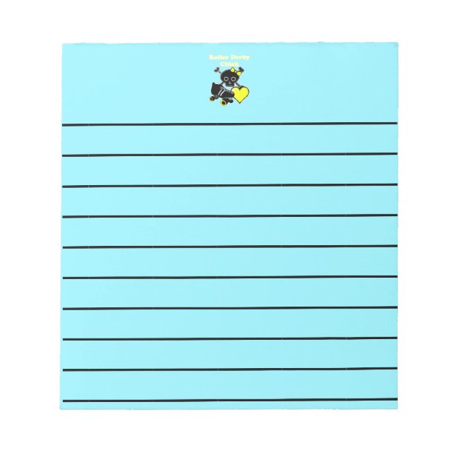 Bloco De Notas Pintinho do Roller Derby (Amarelo) (Frente)