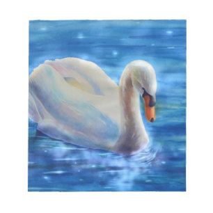Bloco De Notas Pintor aquoso branco do cisne