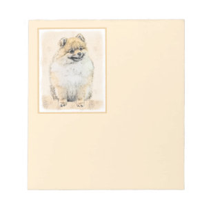 Bloco De Notas Pintura (alaranjada) de Pomeranian - arte original